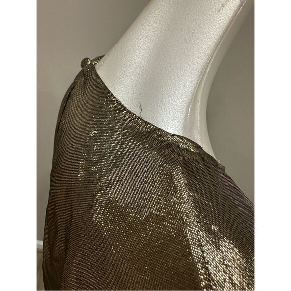 SAINT LAURENT WOMEN'S SILK LAME MINI DRESS IN GOLD SIZE 38 (6) $2995 - Picture 11 of 16